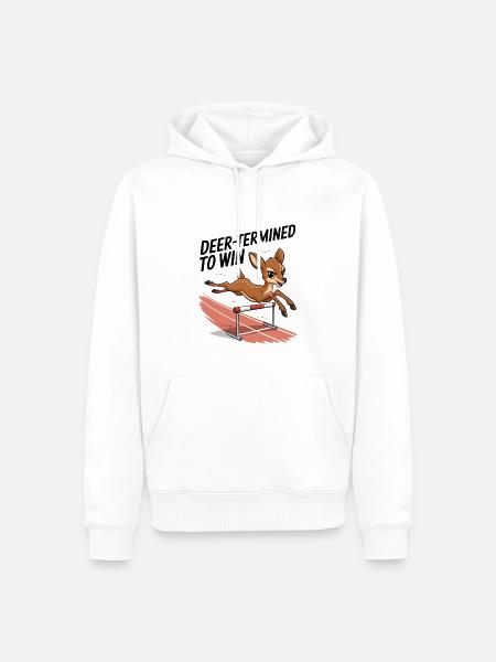 Deer-Termined pour gagner - Sweat à capuche Premium bio Homme - blanc