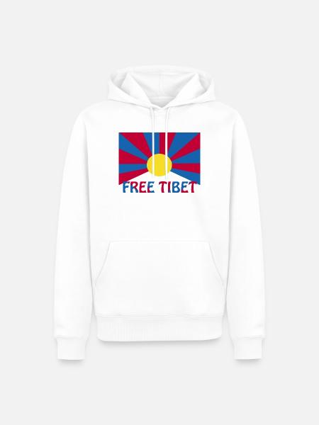 free tibet - Männer Premium Bio Hoodie - Weiß