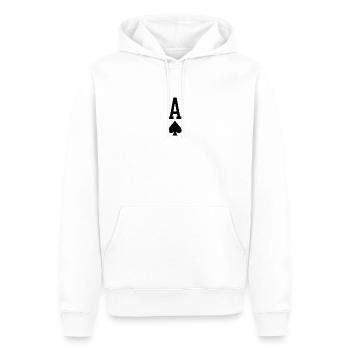 Carte à jouer au poker - As de pique - Sweat à capuche Premium bio Homme - blanc - Devant - Nico (187cm)