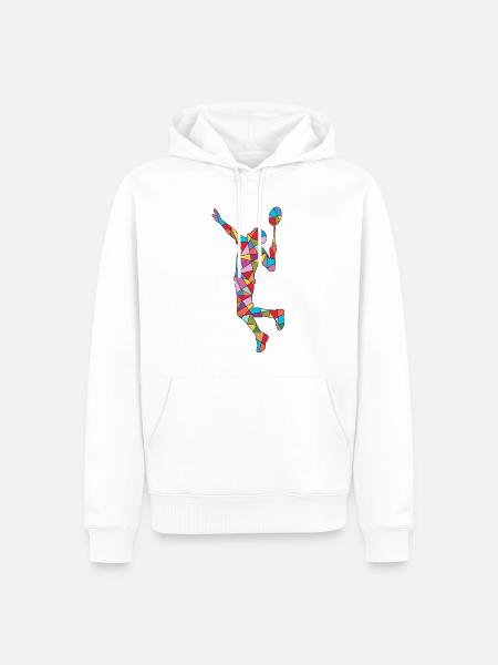 Badminton Kinder Jungen Männer Federball - Männer Premium Bio Hoodie - Weiß