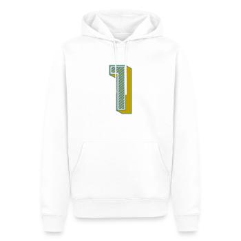 1. 1 JAHR. 1. JAHRESTAG. 1 JAHR GEBURTSTAG - Männer Premium Bio Hoodie - Weiß - Vorne - Nico (187cm)