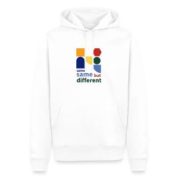 same same but different - Männer Premium Bio Hoodie - Weiß - Vorne - Nico (187cm)
