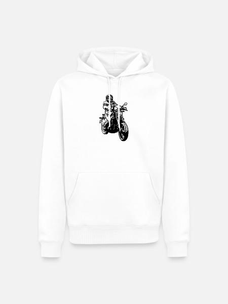 biker - Männer Premium Bio Hoodie - Weiß