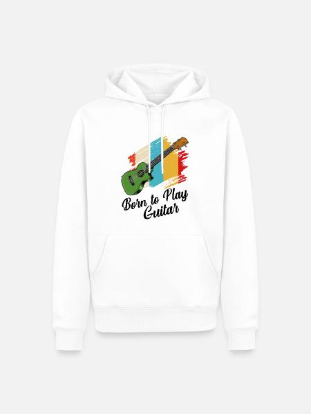Gitarre - Männer Premium Bio Hoodie - Weiß