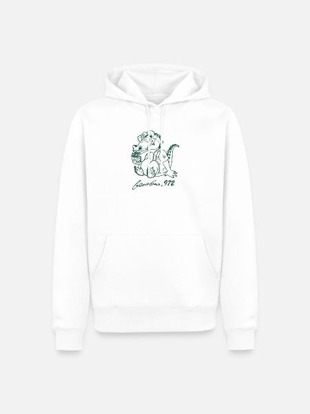 Georges Basic dunkelgrün - Männer Premium Bio Hoodie - Weiß
