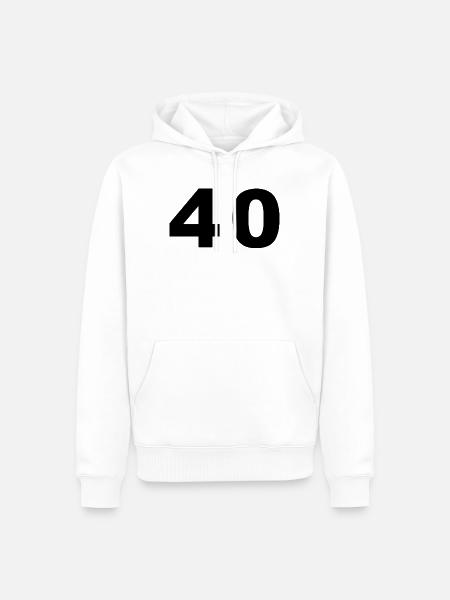 Number - 40 - Forty - Männer Premium Bio Hoodie - Weiß