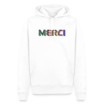 Vielen Dank - Männer Premium Bio Hoodie - Weiß - Vorne - Nico (187cm)