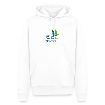 Charentes Maritimes - Vos Gueules Les Mouettes ! - Sweat à capuche Premium bio Homme - blanc - Devant - Nico (187cm)
