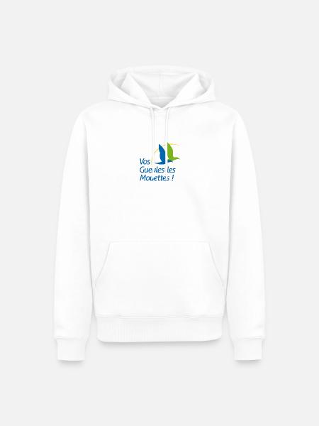 Charentes Maritimes - Vos Gueules Les Mouettes ! - Sweat à capuche Premium bio Homme - blanc