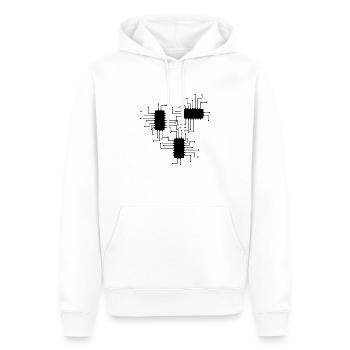 électricien électricien électronique électrique profession tension CPU - Sweat à capuche Premium bio Homme - blanc - Devant - Nico (187cm)