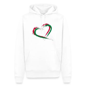 Herz Bürste Flagge der Malediven - Männer Premium Bio Hoodie - Weiß - Vorne - Nico (187cm)