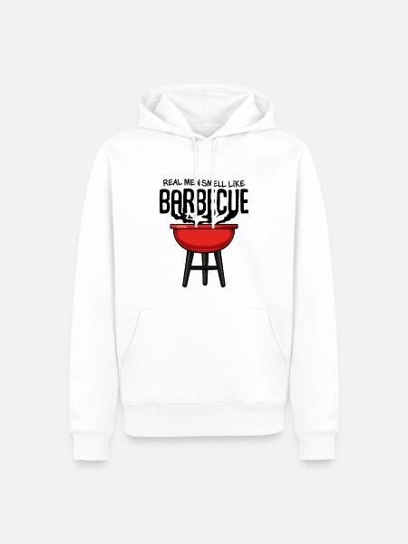 Red Kettle Grill Illustration - Sweat à capuche Premium bio Homme - blanc