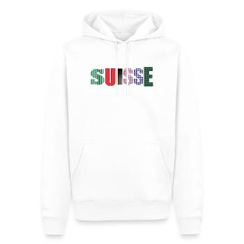 SUISSE. PAYS - Sweat à capuche Premium bio Homme - blanc - Devant - Nico (187cm)