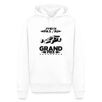 Je Peux Pas J'ai Grand Prix - Sweat à capuche Premium bio Homme - blanc - Devant - Nico (187cm)