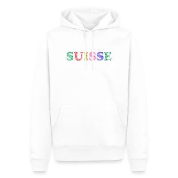 SUISSE. PAYS - Sweat à capuche Premium bio Homme - blanc - Devant - Nico (187cm)