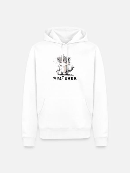 Mürrisch Katze - Männer Premium Bio Hoodie - Weiß