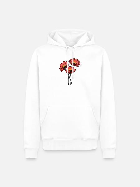 Mohnblumen - Männer Premium Bio Hoodie - Weiß