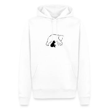 Ours ours ours brun mère bébé nature forêt amour - Sweat à capuche Premium bio Homme - blanc - Devant - Nico (187cm)