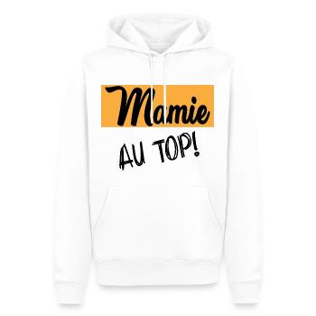 granny - Men’s Premium Organic Hoodie - white - Front - Nico (187cm)