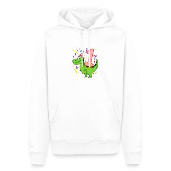 Dinosaur birthday 1 year old - Men’s Premium Organic Hoodie - white - Front - Nico (187cm)