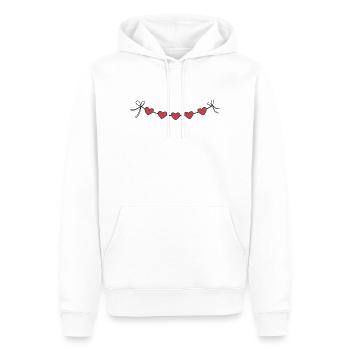 Coeur Guirlande Guirlande Coeurs - Sweat à capuche Premium bio Homme - blanc - Devant - Nico (187cm)