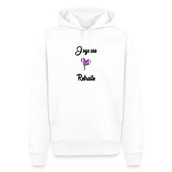 COLLEGUE. DEPART. RETRAITE - Sweat à capuche Premium bio Homme - blanc - Devant - Nico (187cm)