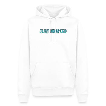 ICH HABE GERADE GEHEIRATET. Junggesellinnenabschied. VALENTINSTAG. PAAR - Männer Premium Bio Hoodie - Weiß - Vorne - Nico (187cm)