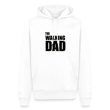 Der wandelnde Papa (schwarz) Kontur Gold - Männer Premium Bio Hoodie - Weiß - Vorne - Nico (187cm)
