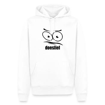 doeslief flehende Augen mit Fragezeichen-Blick - Männer Premium Bio Hoodie - Weiß - Vorne - Nico (187cm)