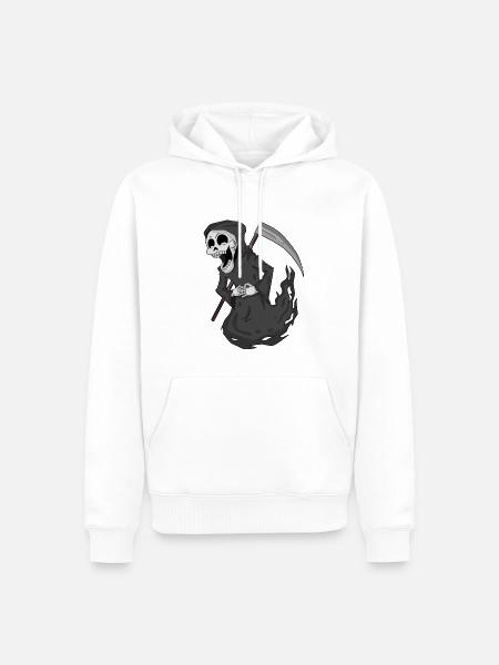 Grim Reaper laughs funny - Men’s Premium Organic Hoodie - white