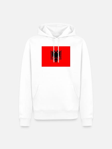 Albanien - Männer Premium Bio Hoodie - Weiß