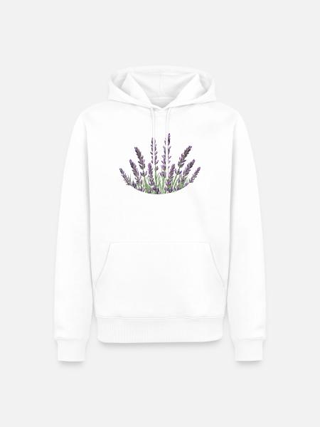 Lavendelhalme Lavendel - Männer Premium Bio Hoodie - Weiß