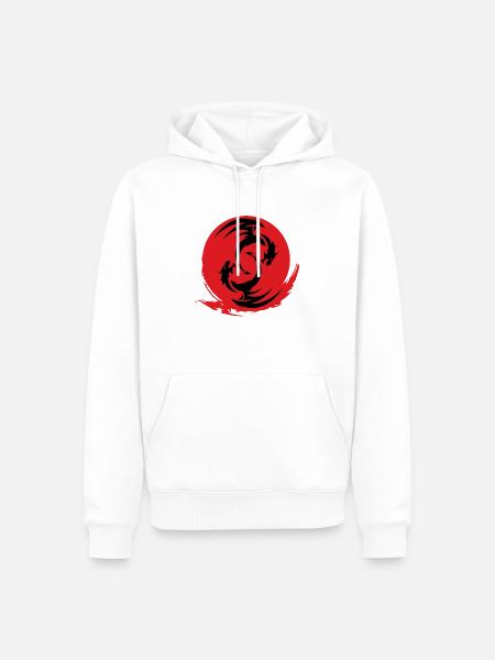 Red Dragon Circle - Men’s Premium Organic Hoodie - white