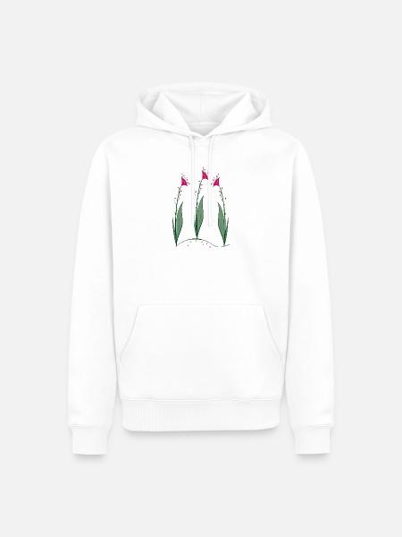 Blüten, Flowers - Männer Premium Bio Hoodie - Weiß
