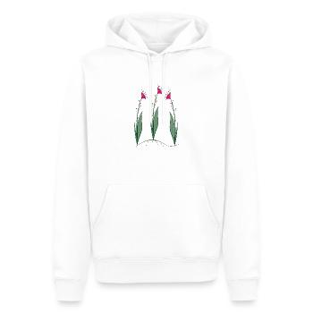 Blüten, Flowers - Männer Premium Bio Hoodie - Weiß - Vorne - Nico (187cm)