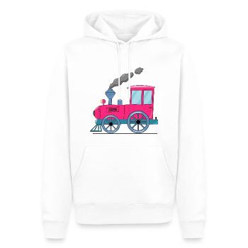 Kinderzug Eisenbahn pink - Männer Premium Bio Hoodie - Weiß - Vorne - Nico (187cm)