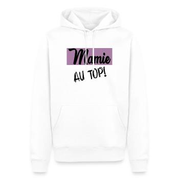 BONNE FÊTE MAMIE - Sweat à capuche Premium bio Homme - blanc - Devant - Nico (187cm)
