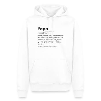Papa définition  - Sweat à capuche Premium bio Homme - blanc - Devant - Nico (187cm)