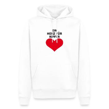 Ein Herz für Kiffer - Männer Premium Bio Hoodie - Weiß - Vorne - Nico (187cm)