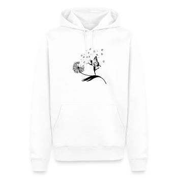Papillons design puste fleurs prairie coeurs fées - Sweat à capuche Premium bio Homme - blanc - Devant - Nico (187cm)
