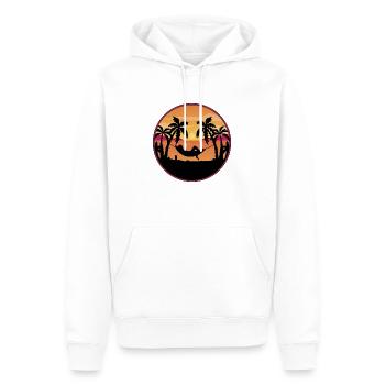 Palm Trees Hammock Sunset - Men’s Premium Organic Hoodie - white - Front - Nico (187cm)