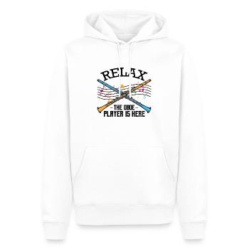 hautbois - Sweat à capuche Premium bio Homme - blanc - Devant - Nico (187cm)