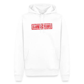 Grunge-Stempel abonnieren - Männer Premium Bio Hoodie - Weiß - Vorne - Nico (187cm)