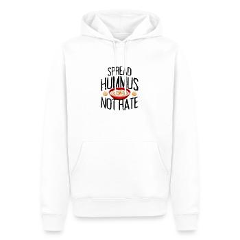 Faites-vous plaisir avec le végétalien Hummus Not Hate - Sweat à capuche Premium bio Homme - blanc - Devant - Nico (187cm)