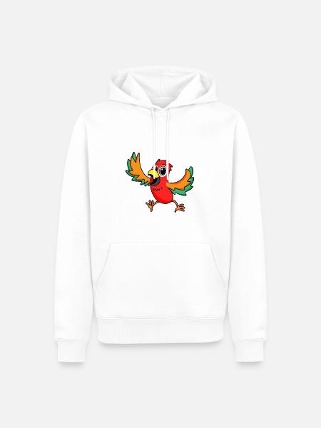 perroquet - Sweat à capuche Premium bio Homme - blanc