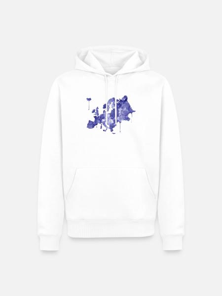 Europa - Männer Premium Bio Hoodie - Weiß