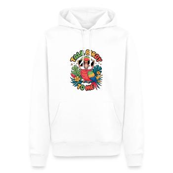 Talk Birdy To Me - Men’s Premium Organic Hoodie - white - Front - Nico (187cm)