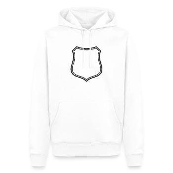 Leeres Schildlinien-Symbol Abzeichen Wappen Umrisssymbol - Männer Premium Bio Hoodie - Weiß - Vorne - Nico (187cm)