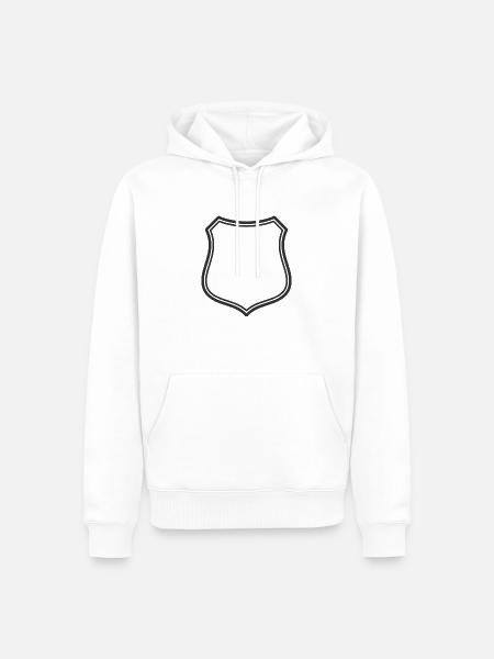 Leeres Schildlinien-Symbol Abzeichen Wappen Umrisssymbol - Männer Premium Bio Hoodie - Weiß