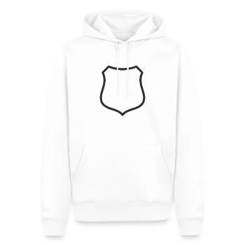 Leeres Schildlinien-Symbol Abzeichen Wappen Umrisssymbol - Männer Premium Bio Hoodie - Weiß - Vorne - Nico (187cm)